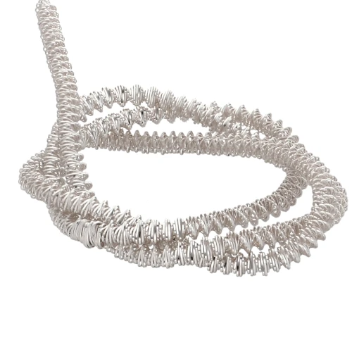 Bobina espiral rizada de 3,4 mm para bordado - creación de broches - Plateado x3