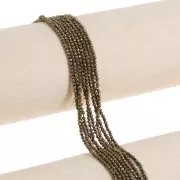 Cuenta redonda facetada 2mm - Pirita x38cm