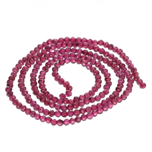 Cuentas facetadas redondas 2 mm Granate x39cm