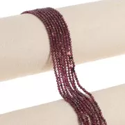 Cuenta Redondas facetadas  2 mm Garnet x39cm