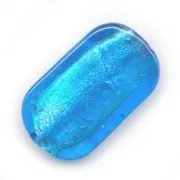 Rectángulo hoja de plata 26x16 mm Dark Aquamarine x4