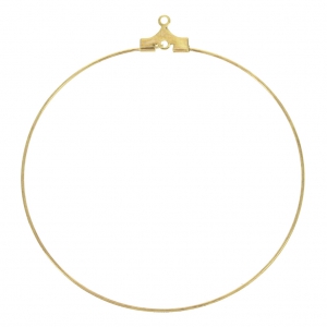 Base pendientes criollas un hueco 50 mm Dorado con oro fino x2