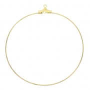 Base pendientes criollas un hueco 50 mm Dorado con oro fino x2