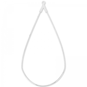 Portapendientes gota 60x30 mm Plateado x2