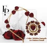 Cuenta de cristal corazón 16x15 mm - Transparente Constelación Granate x1