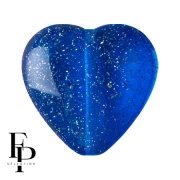 Perle coeur en verre 16x15 mm - Transparent Constellation Blue x1