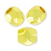 Cuentas facetadas 4 mm Dorado con oro fino x10