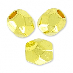 Cuentas facetadas 4 mm Dorado con oro fino x10