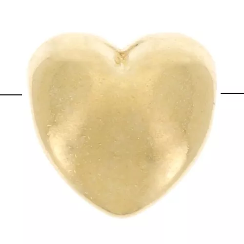 Cuentas corazon 6 mm Dorado con oro fino x4