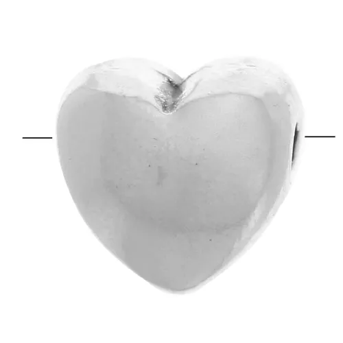 Cuentas corazon 6 mm Chapado Plateado envejecido x4