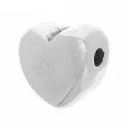 Cuentas corazon 6 mm Chapado Plateado envejecido x4