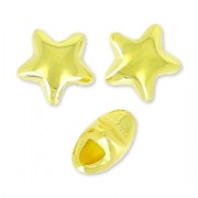 Cuentas estrella 6 mm Dorado con oro fino x4