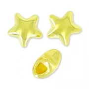 Cuentas estrella 6 mm Dorado con oro fino x4