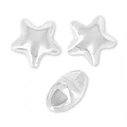 Cuentas estrella 6 mm Chapado Plateado envejecido x4