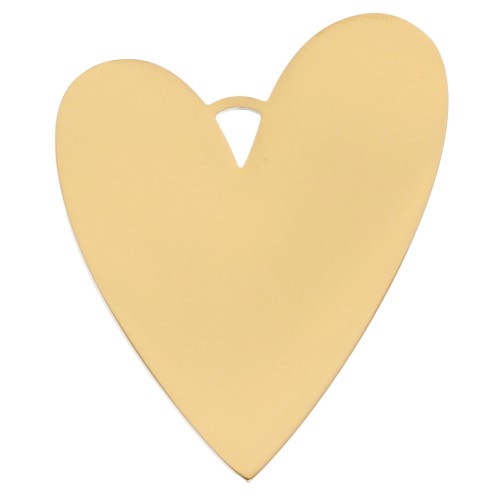 Colgantes corazón 38x30 mm - Acero inoxidable 304L Dorado x2