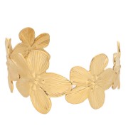 Pulsera brazalete flor de cerezo 36x160mm - Acero inoxidable 304L Dorado x1|raw }}