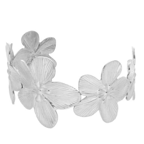 Pulsera brazalete ajustable flor de cerezo 36x160 mm - Acero inoxidable 304L x1