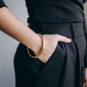 Pulsera brazalete de 68 mm - 8 mm de ancho - Acero inoxidable 304L Dorado x1