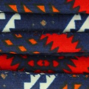 Cordón de algodón tubular 6 mm Azul Nuit/Rojo/Naranja x 1 m|raw }}