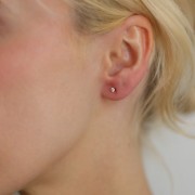 Pendientes redondos de 2,5 mm con óxido de circonio - Acero inoxidable 304L x2