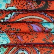 Cordón de algodón tubular 6 mm Rouille/Mint/Aqua x 1 m