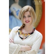 Cordón de algodón tubular 6 mm Rouille/Mint/Aqua x 1 m