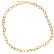 Forçat 8,3 mm alternando textura collar de malla - Acero inoxidable 304L Dorado x46cm|raw }}