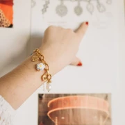 Forçat Pulsera de malla con textura alternada de 8,7 mm - Acero inoxidable 304L Dorado x17cm