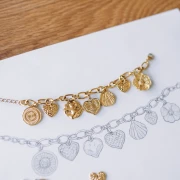 Forçat Pulsera Malla Alternada 7mm - Acero inoxidable 304 Dorado x16cm