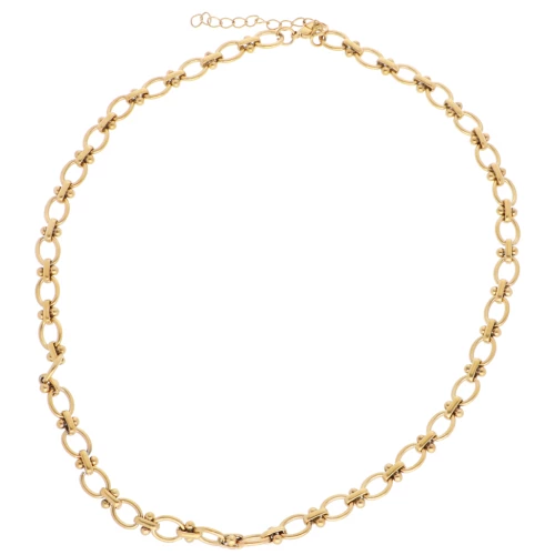 Collar de malla fantasía 7,5 mm - Acero inoxidable 304L Dorado x46cm