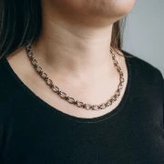 Collar de malla fantasía 7,5 mm - Acero inoxidable 304L x46cm