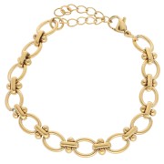 Pulsera Malla Fantasía 7.5 mm - Acero inoxidable 304L Dorado x16cm|raw }}