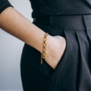 Pulsera Malla Fantasía 7.5 mm - Acero inoxidable 304L Dorado x16cm