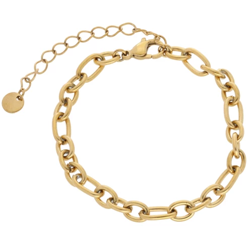 Forçat 5.7mm Pulsera Malla Alternada - Acero inoxidable 304L Dorado x16cm