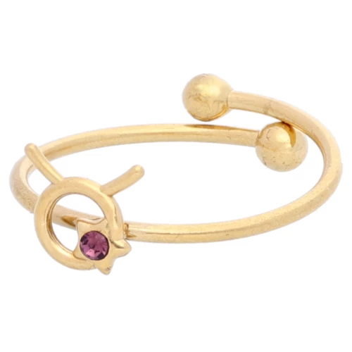 Anillo ajustable signo del zodiaco - Tauro - Acero inoxidable 304L Dorado - Violeta x1