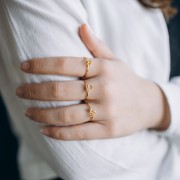 Anillo ajustable signo del zodiaco - Cáncer - Acero inoxidable 304L Dorado - Jacinto x1