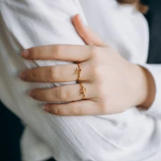 Anillo ajustable signo del zodiaco - Sagitario - Acero inoxidable 304L Dorado - Topacio x1