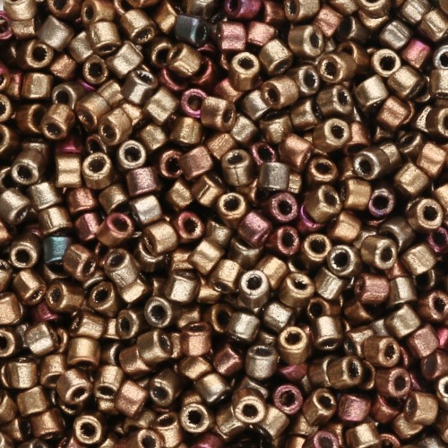 Rocalla Matubo 10/0 2,1 mm - Dorado-Cobre-Iris Metalizado Mate x 10 g
