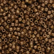 Cuentas de Rocalla Matubo 10/0, 2,1 mm - Amarillo bronce opaco Picasso, 10 g