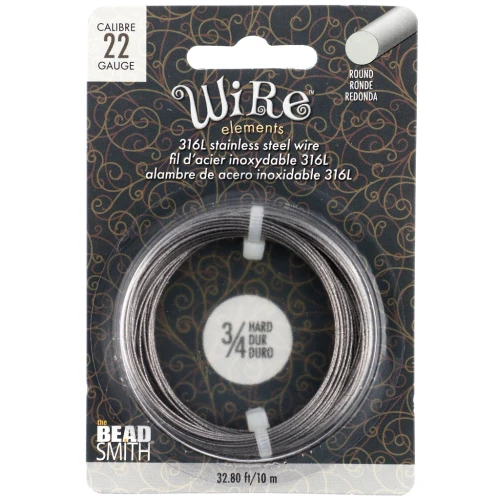 Alambre redondo duro de 0,64 mm - Acero inoxidable 316L x10m