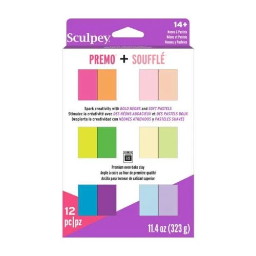 Surtido de 12 colores para Premo y Soufflé - Neón y Pastel