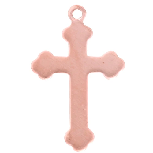 Cruz colgante 20,5x13 mm para Efcolor polvo de cobre sobreglaseado x1