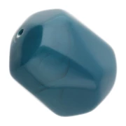 Cuenta irregular de resina opaca barroca 19x15 mm - Azul pavo real x1