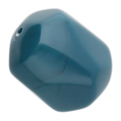 Cuenta irregular de resina opaca barroca 19x15 mm - Azul pavo real x1