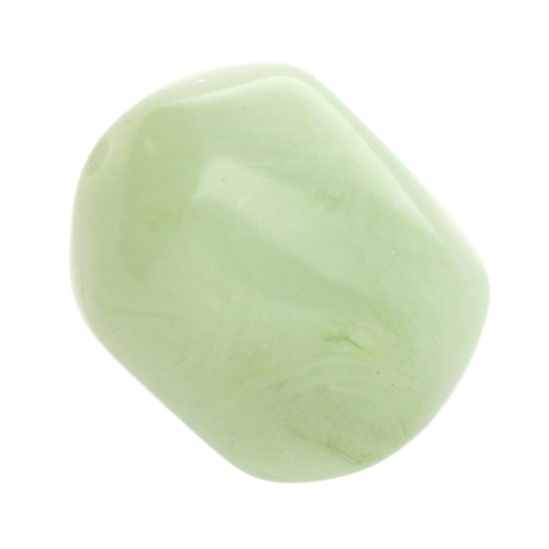 Cuenta barroca irregular de resina translúcida 19x15 mm - Liquen jaspeado x1