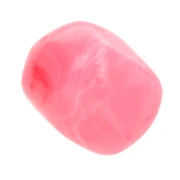 Perle baroque irrégulière en résine translucide 19x15 mm - Rose foncé marbré x1