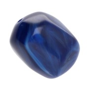 Cuenta barroca irregular de resina opaca 19x15 mm - Azul marino jaspeado x1