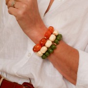 Cuenta barroca irregular de resina opaca 22x17 mm - Azul real jaspeado x1