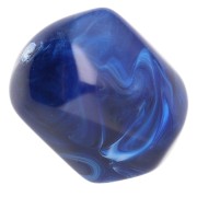 Cuenta barroca irregular de resina opaca 22x17 mm - Azul marino jaspeado x1|raw }}