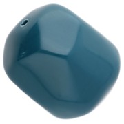 Cuenta irregular de resina opaca barroca 22x17 mm - Azul pavo real x1